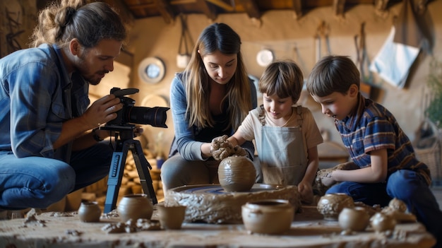 Foto gratuita creatore di contenuti per genitori