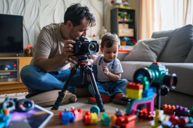 Foto gratuita creatore di contenuti per genitori