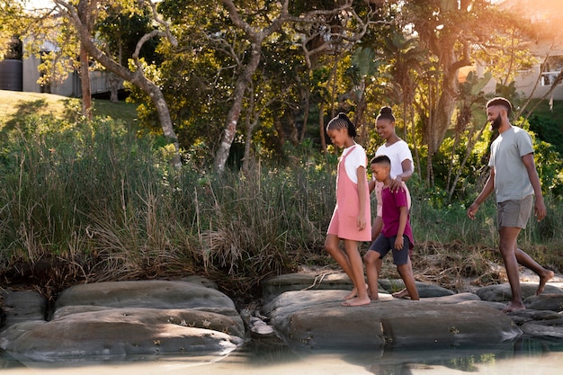 Parents and kids spending time together