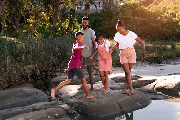 Parents and kids spending time together