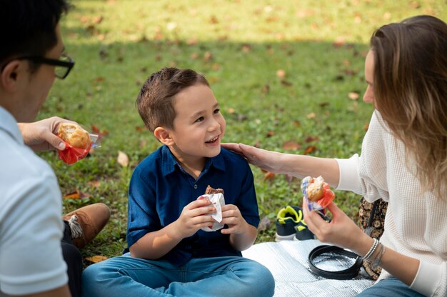 Parents spending time with their kid