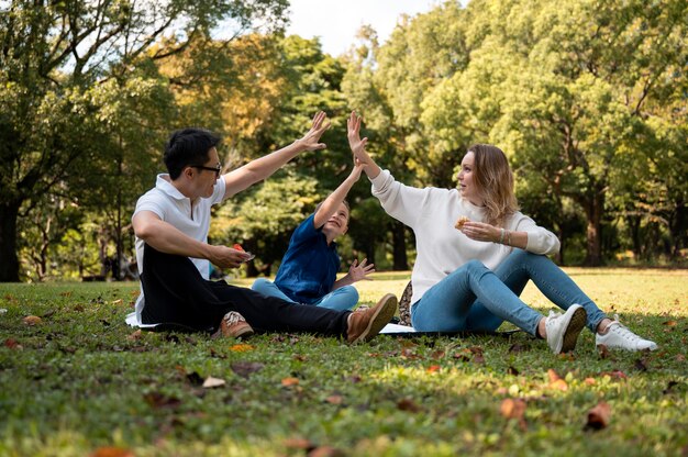 Parents spending time with their kid