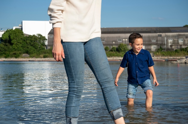 Free photo parents spending time with their kid