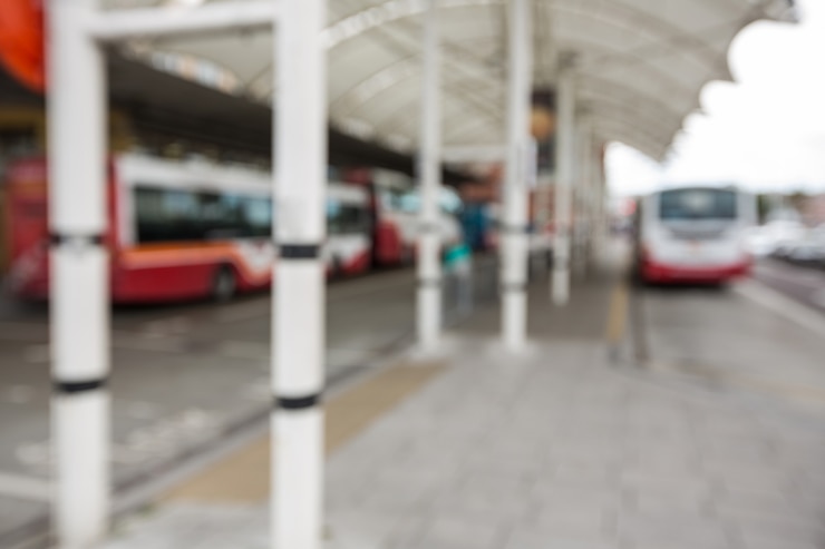 Free Photo parked buses at bus station