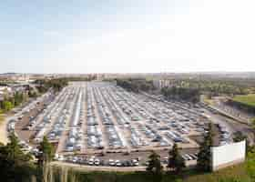 Free photo parked vehicles aerial view