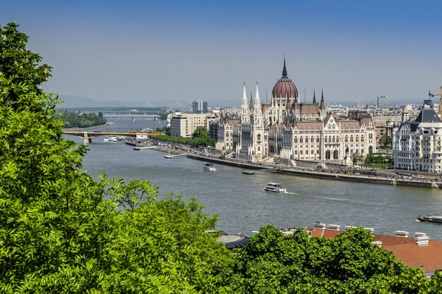The Parliament building on the Danube in Budapest