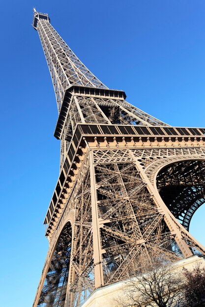 Part of famous Eiffel tower in Paris