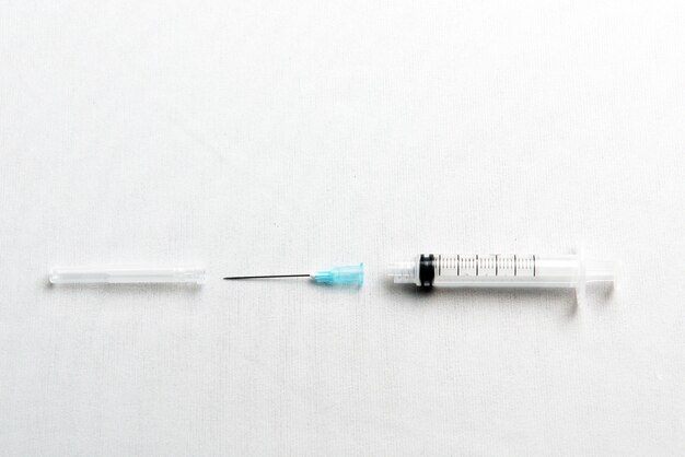 Part of Syringe with white background
