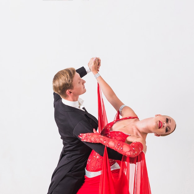 Free photo partners dancing ballroom dance