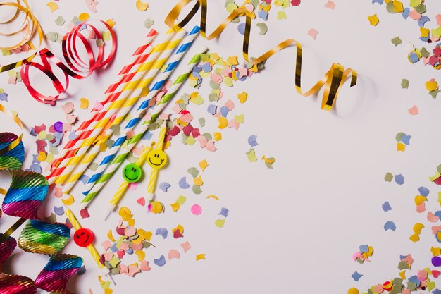 Party decoration on a white table