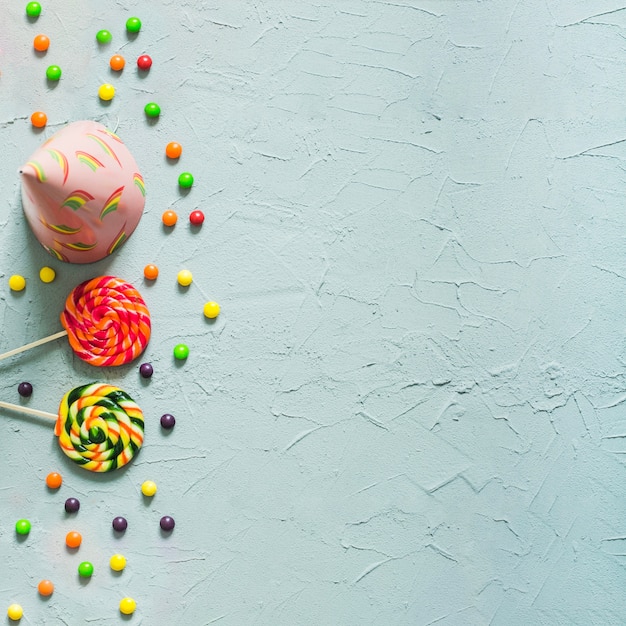 Party hat and colorful drops