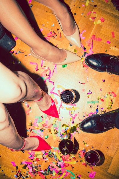 Party's floor with confetti 