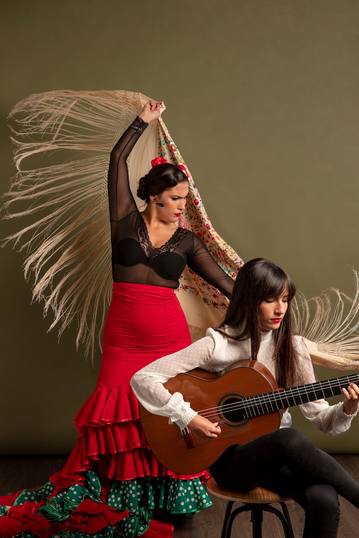 Free Photo passionate and elgant flamenco dancer