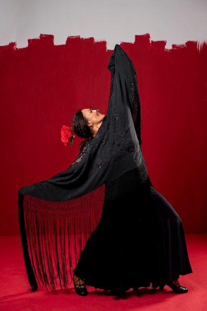 Free photo passionate and elgant flamenco dancer