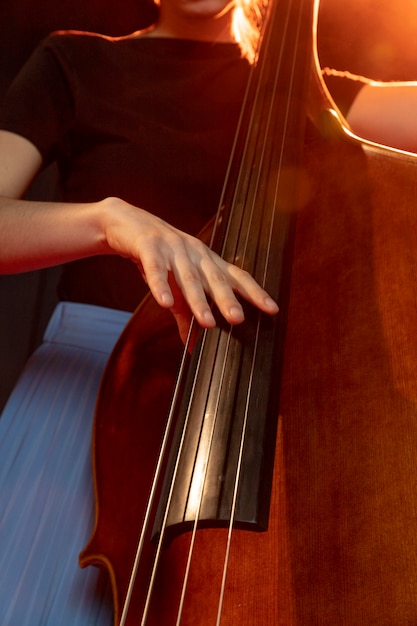 Free photo passionate musician celebrating jazz day event