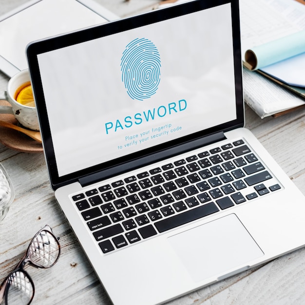 Blocco di accesso con password lucchetto privacy sicurezza concetto