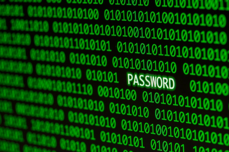 Free Photo password with binary code