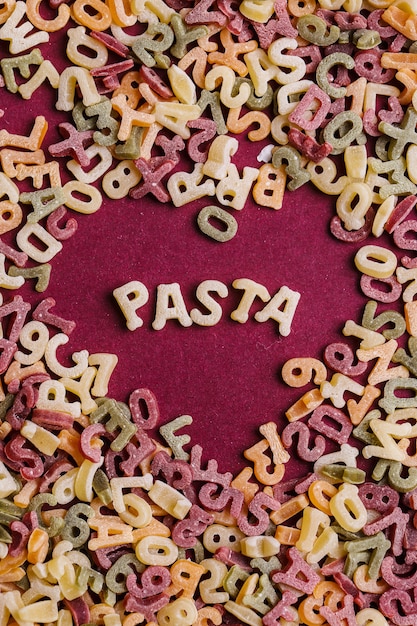 Pasta letters with pasta word