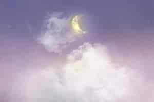 Foto gratuita sfondo pastello con falce di luna bianca