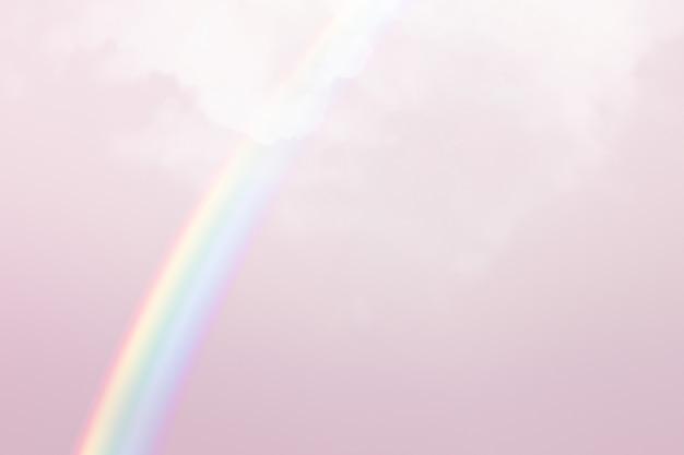 Pastel background with white rainbow