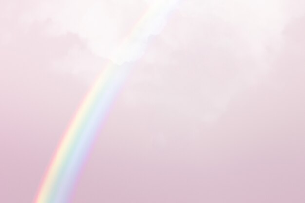 白い虹とパステルカラーの背景