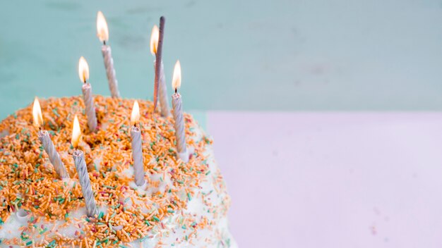 Pastel color birthday cake