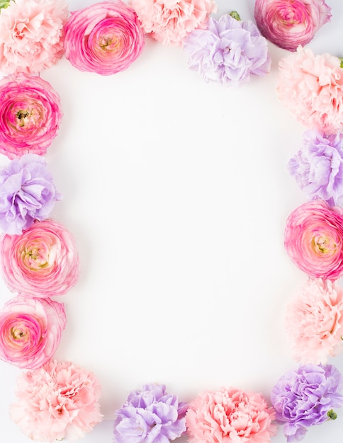 Pastel floral rectangular frame 