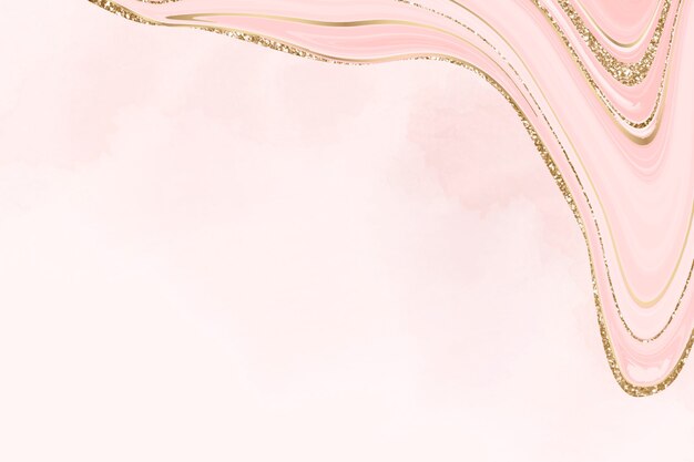 Pastel pink marble background with gold lining