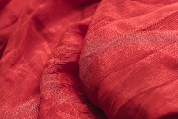 Pastel red fabric material texture with copy space