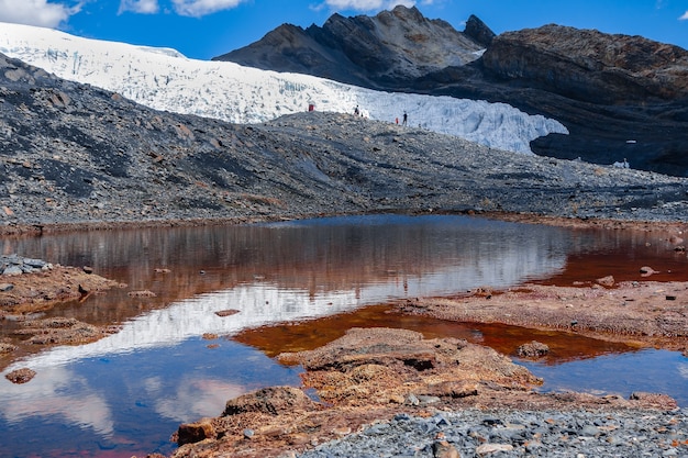 Бесплатное фото Ледник пасторури в национальном парке уаскаран, перу