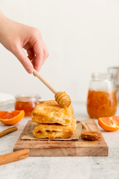 Free photo pastry with homemade delicious jam