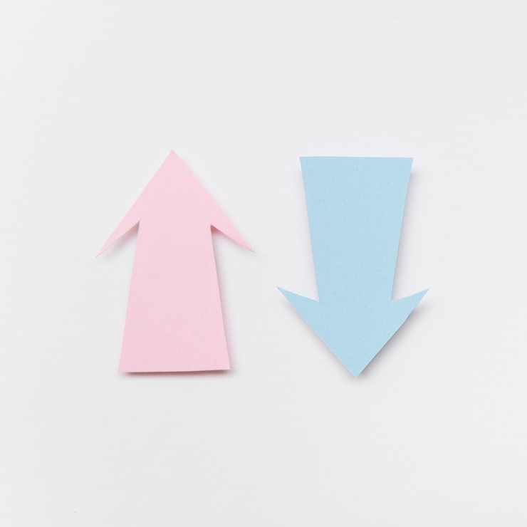 Free Photo patel colors arrows sign