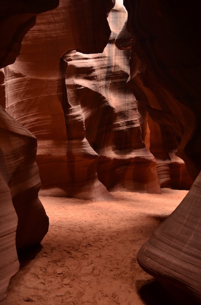 Path through lower antelope canyon on reservation in Arizona.