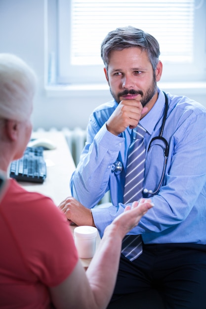 Patient consulting a doctor