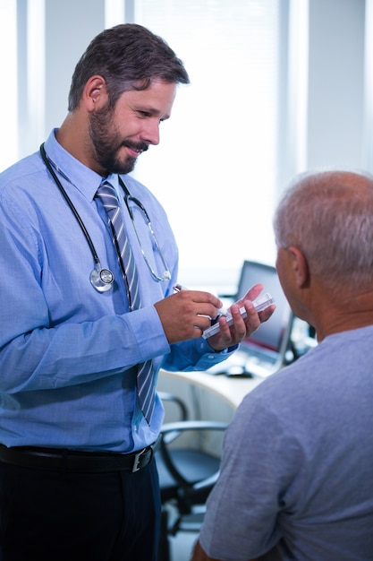 Patient consulting a doctor