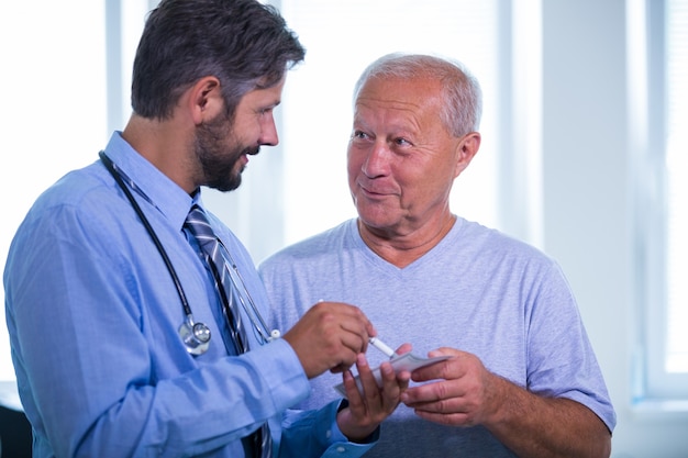 Patient consulting a doctor