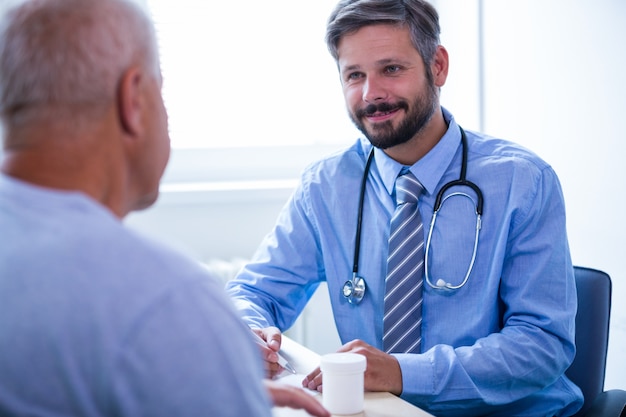 Patient consulting a doctor