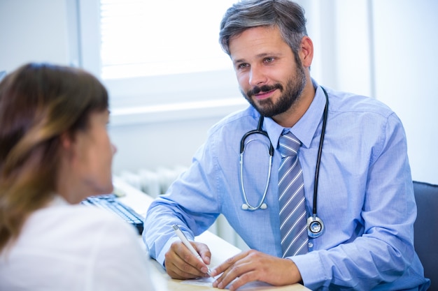 Patient consulting a doctor