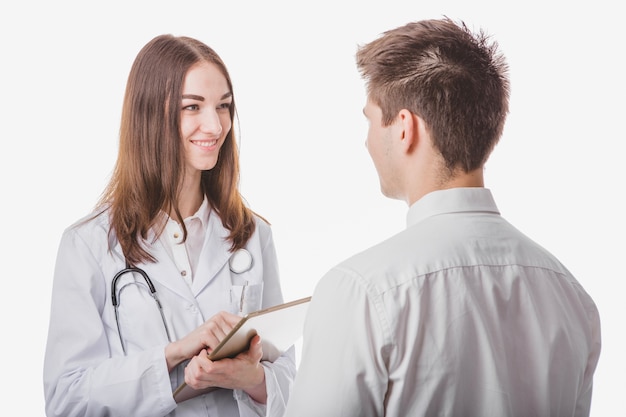 Patient and doctor consulting