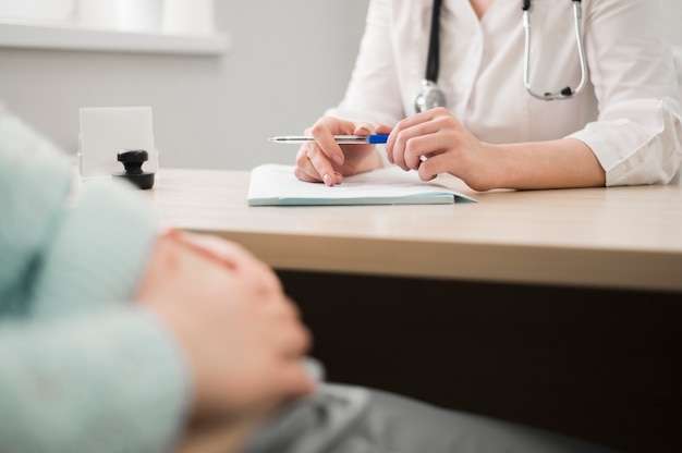 Patient at doctor's appointment