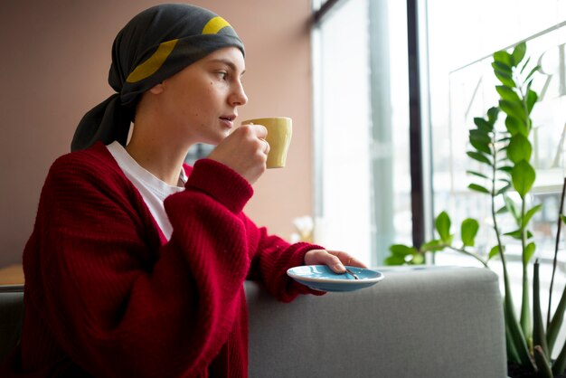 Patient enjoying free time after chemotherapy treatment