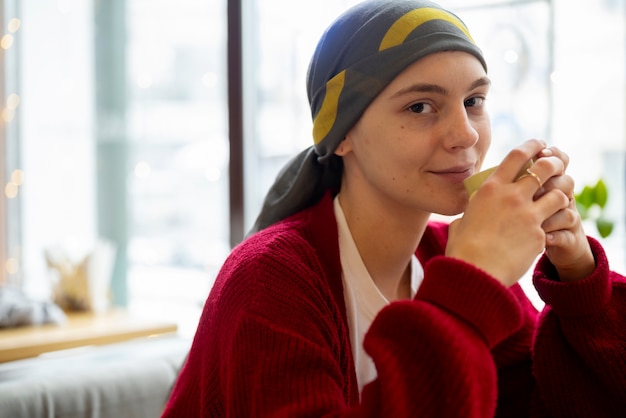 Patient enjoying free time after chemotherapy treatment