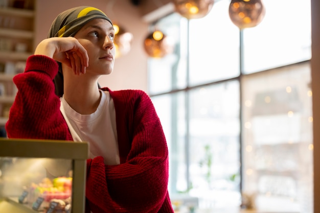 Patient enjoying free time after chemotherapy treatment