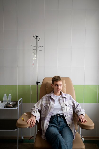 Patient getting chemotherapy treatment