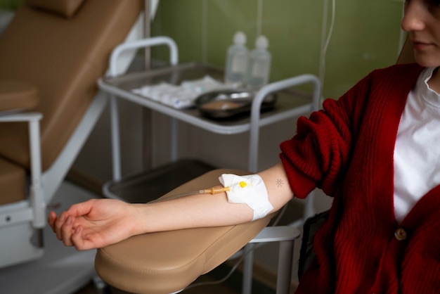 Patient getting chemotherapy treatment