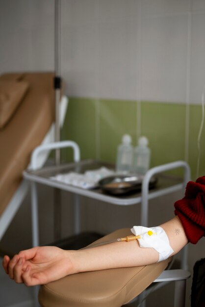 Patient getting chemotherapy treatment