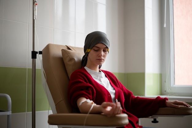 Patient getting chemotherapy treatment