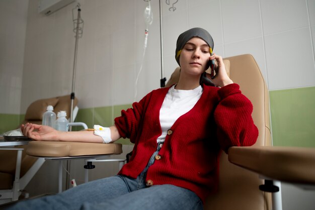 Patient getting chemotherapy treatment