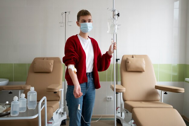 Patient getting chemotherapy treatment