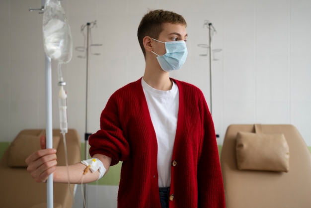 patient getting chemotherapy treatment
